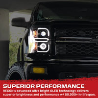 Chevy 15-19 Silverado 2500/3500 Projector Headlights OLED Halos, DRL - Smoked & Clear Lens - TAMELESS PERFORMANCE