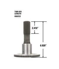 300M Output Shaft, 4X4 Length - 6.920" Overall Length, 2.410" Spline Length