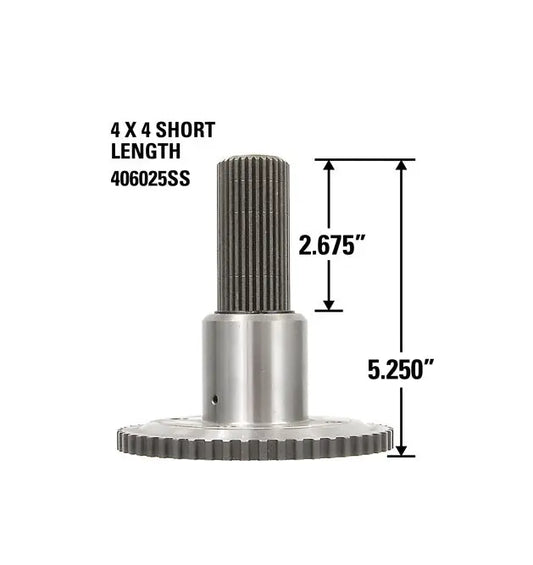 Suncoast 300M Output Shaft, 4X4 Super Short Length - 5.250" Overall Length, 2.675" Spline Length