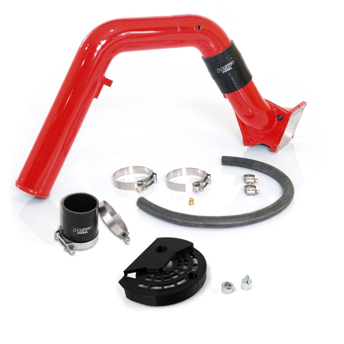 Max Flow Bridge and Cold Side Tube Over Alt for 07.5-10 Chevrolet/GMC Duramax LMM Flag Red HSP Diesel - HSP Diesel