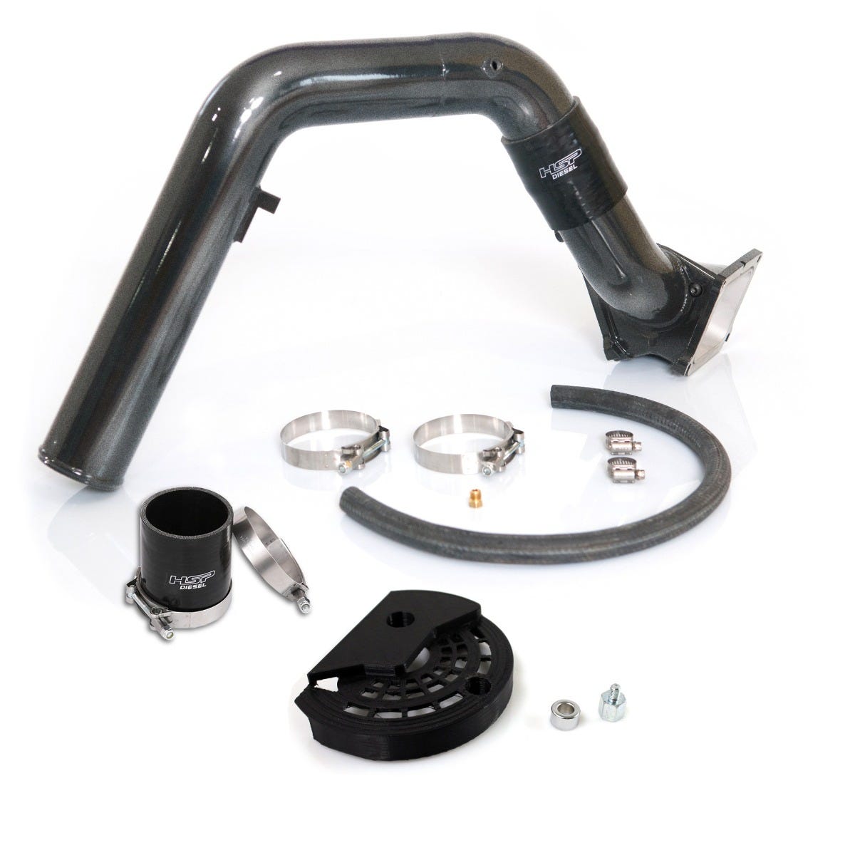 Max Flow Bridge and Cold Side Tube Over Alt for 07.5-10 Chevrolet/GMC Duramax LMM Kingsport Grey HSP Diesel - HSP Diesel