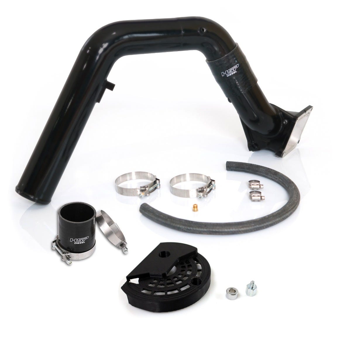 Max Flow Bridge and Cold Side Tube Over Alt for 07.5-10 Chevrolet/GMC Duramax LMM Silk Satin Black HSP Diesel HSP Diesel