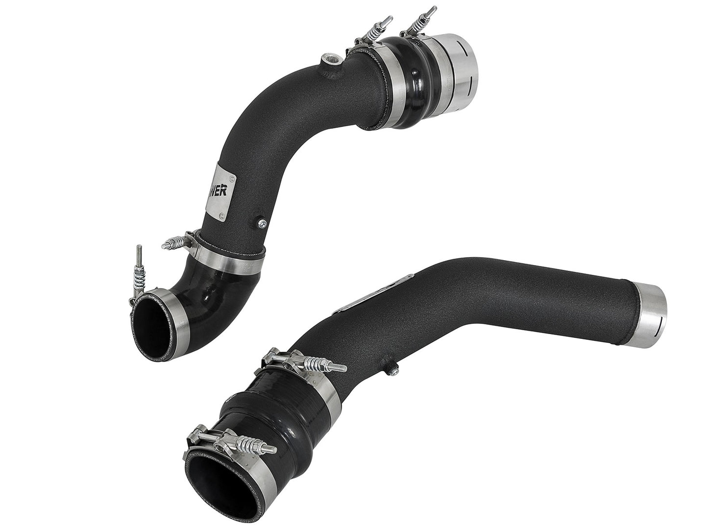 BladeRunner 3 Inch Aluminum Hot and Cold Charge Pipe Kit Black Ford Diesel Trucks 17-22 V8-6.7L (td) aFe Power
