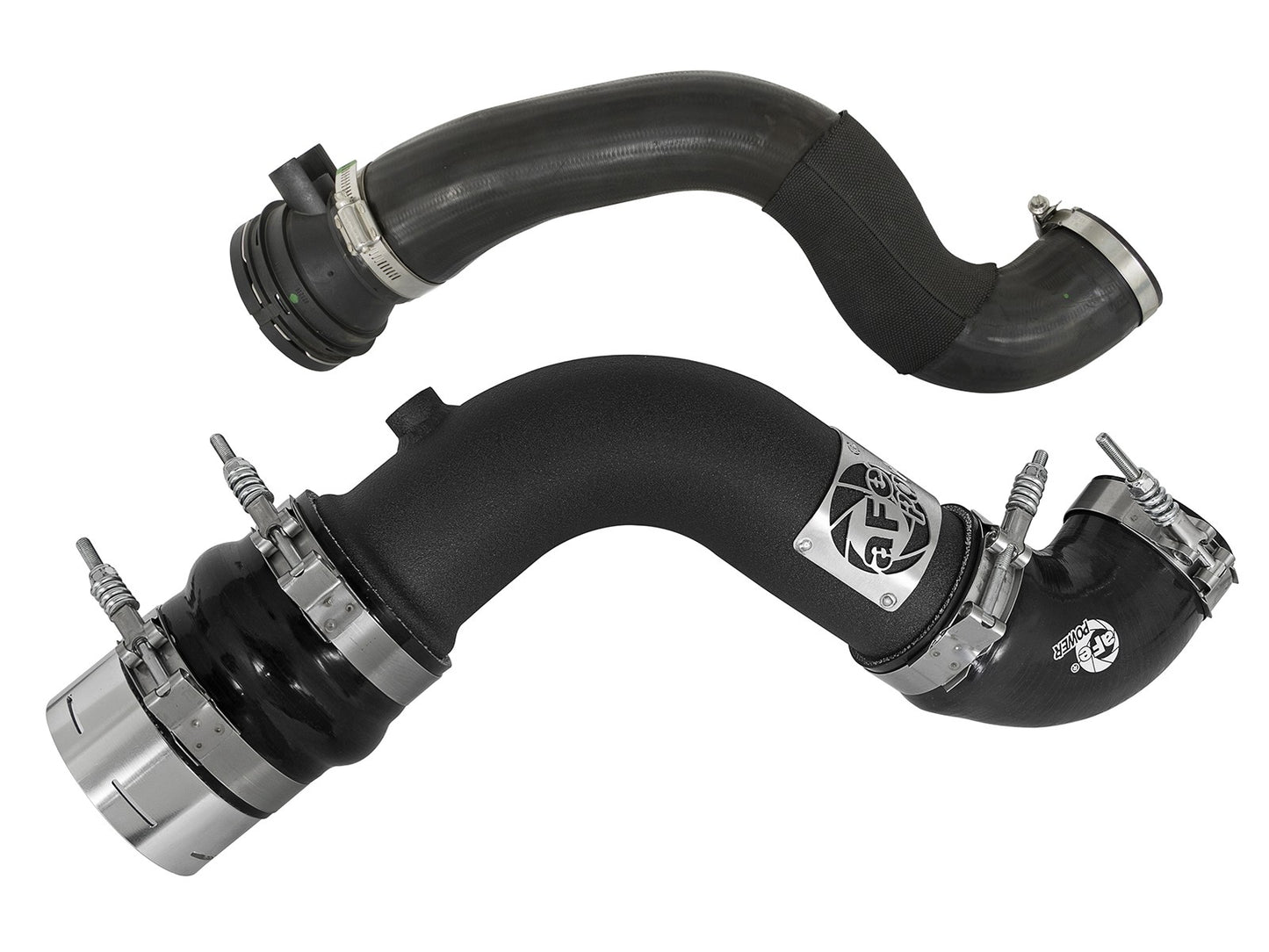 BladeRunner 3 Inch Aluminum Hot and Cold Charge Pipe Kit Black Ford Diesel Trucks 17-22 V8-6.7L (td) aFe Power