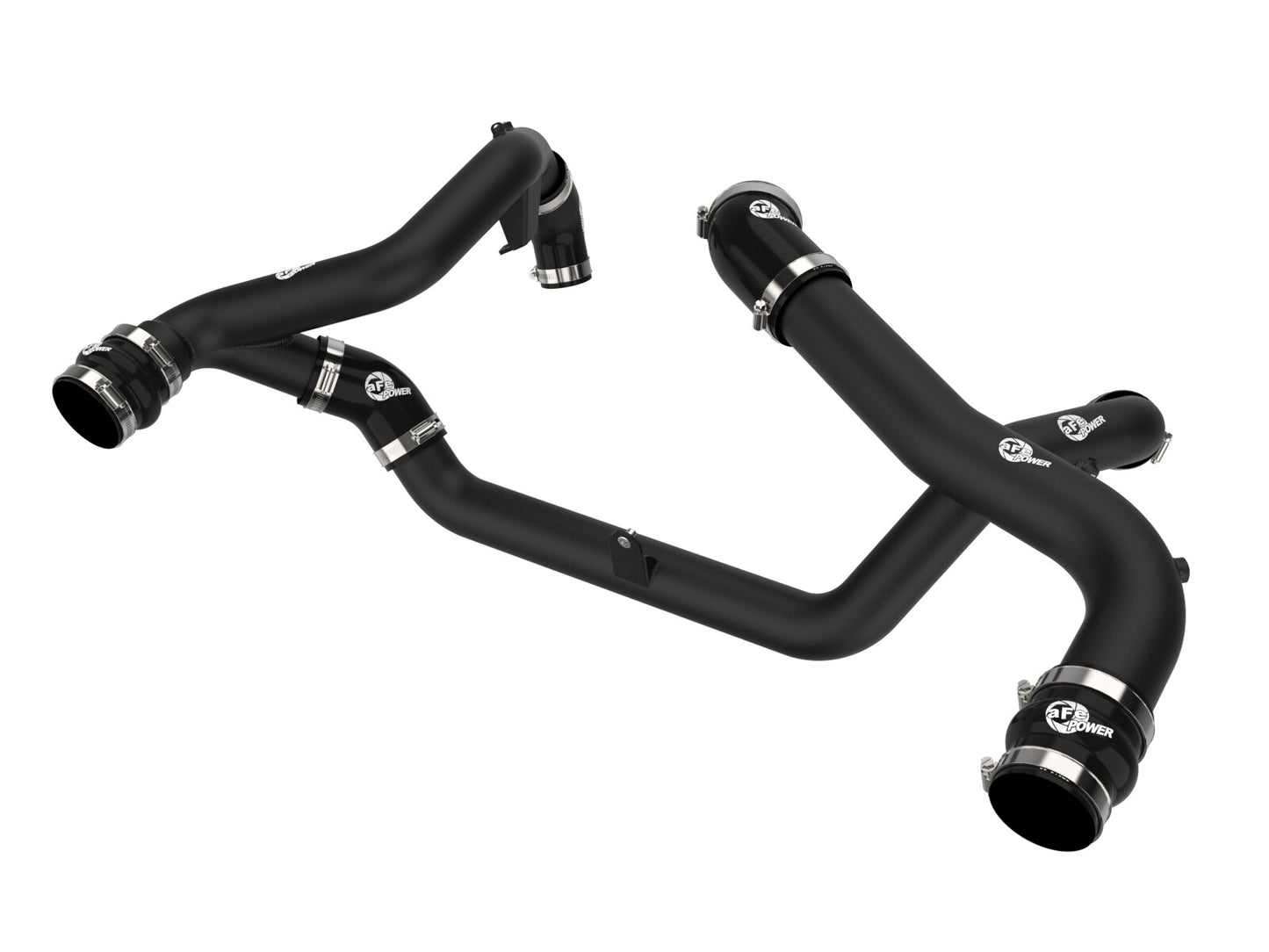 BladeRunner Aluminum Hot and Cold Charge Pipe Kit Black Ford Explorer St 22-24 V6-3.0L (tt) aFe Power