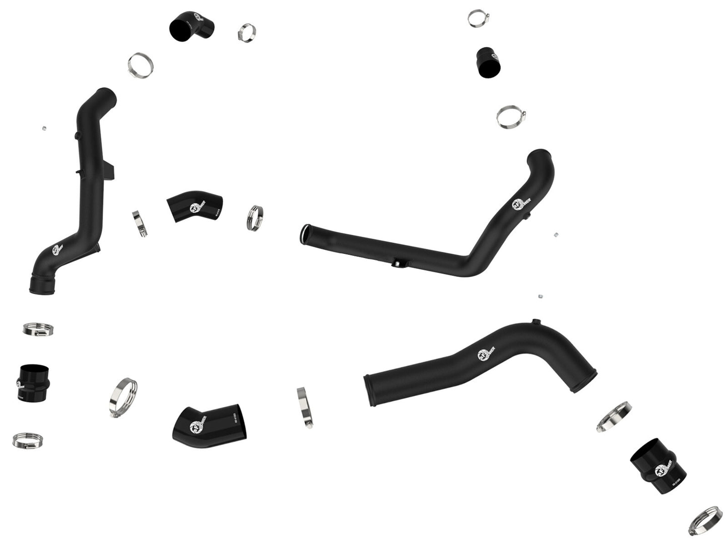 BladeRunner Aluminum Hot and Cold Charge Pipe Kit Black Ford Explorer St 22-24 V6-3.0L (tt) aFe Power