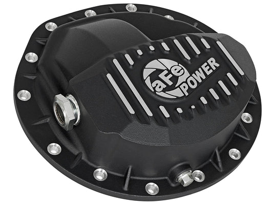 Pro Series Front Differential Cover Black w/ Machined Fins Dodge Diesel Trucks 03-12 L6-5.9/6.7L (td) aFe Power