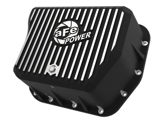 Pro Series Transmission Pan Black w/ Machined Fins Dodge Diesel Trucks 94-07 L6-5.9L (td) aFe Power aFe Power