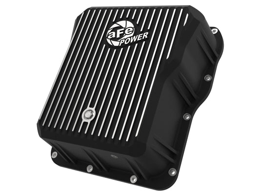 Pro Series Transmission Pan Black w/ Machined Fins GM Diesel Trucks 01-19 V8-6.6L (td) LB7/Lly/Lbz/Lmm/Lml/L5P aFe Power aFe Power