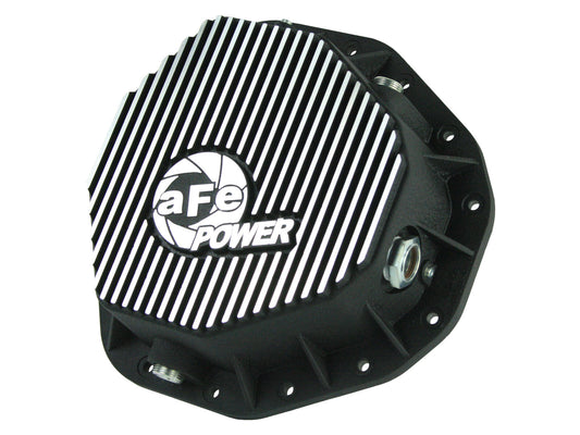 Pro Series Rear Differential Cover Black w/ Machined Fins Dodge Diesel Trucks 03-05 L6-5.9L (td) aFe Power aFe Power