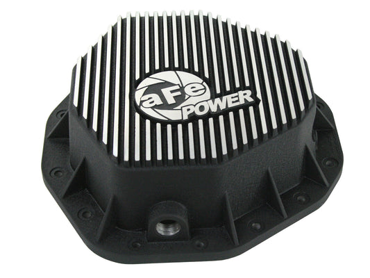 Pro Series Rear Differential Cover Kit Black w/ Machined Fins & Gear Oil Dodge Diesel Trucks 03-05 L6-5.9L (td) aFe Power