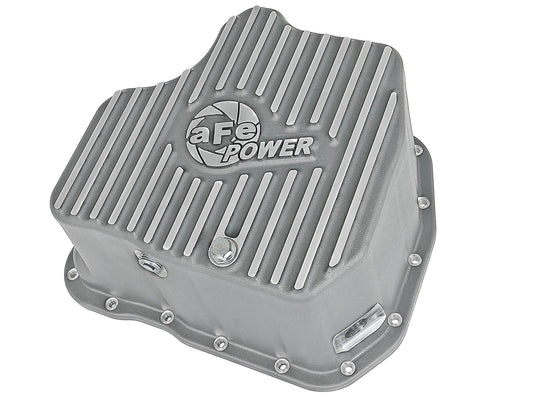 Street Series Engine Oil Pan Raw w/ Machined Fins GM Diesel Trucks 11-16 V8-6.6L (td) Lml 12 Quart Capacity aFe Power aFe Power