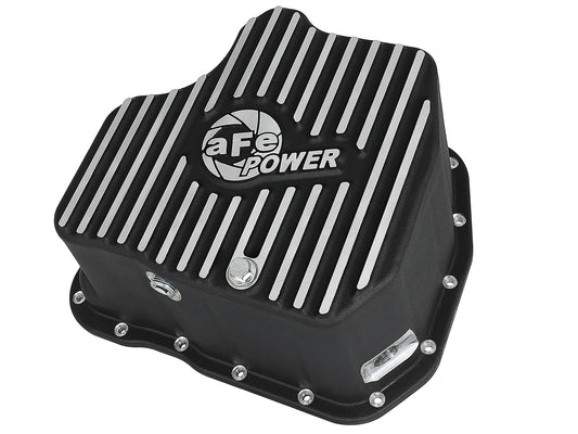 Pro Series Engine Oil Pan Black w/ Machined Fins GM Diesel Trucks 11-16 V8-6.6L (td) Lml 12 Quart Capacity aFe Power aFe Power