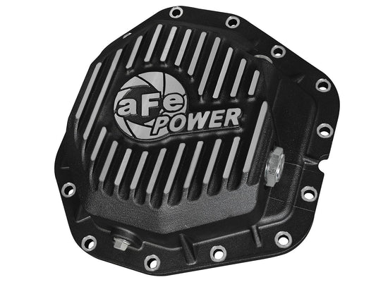 Pro Series Rear Differential Cover Black w/ Machined Fins Ford Diesel Trucks 17-23 V8-6.7L (td) (Dana M300-14) aFe Power aFe Power