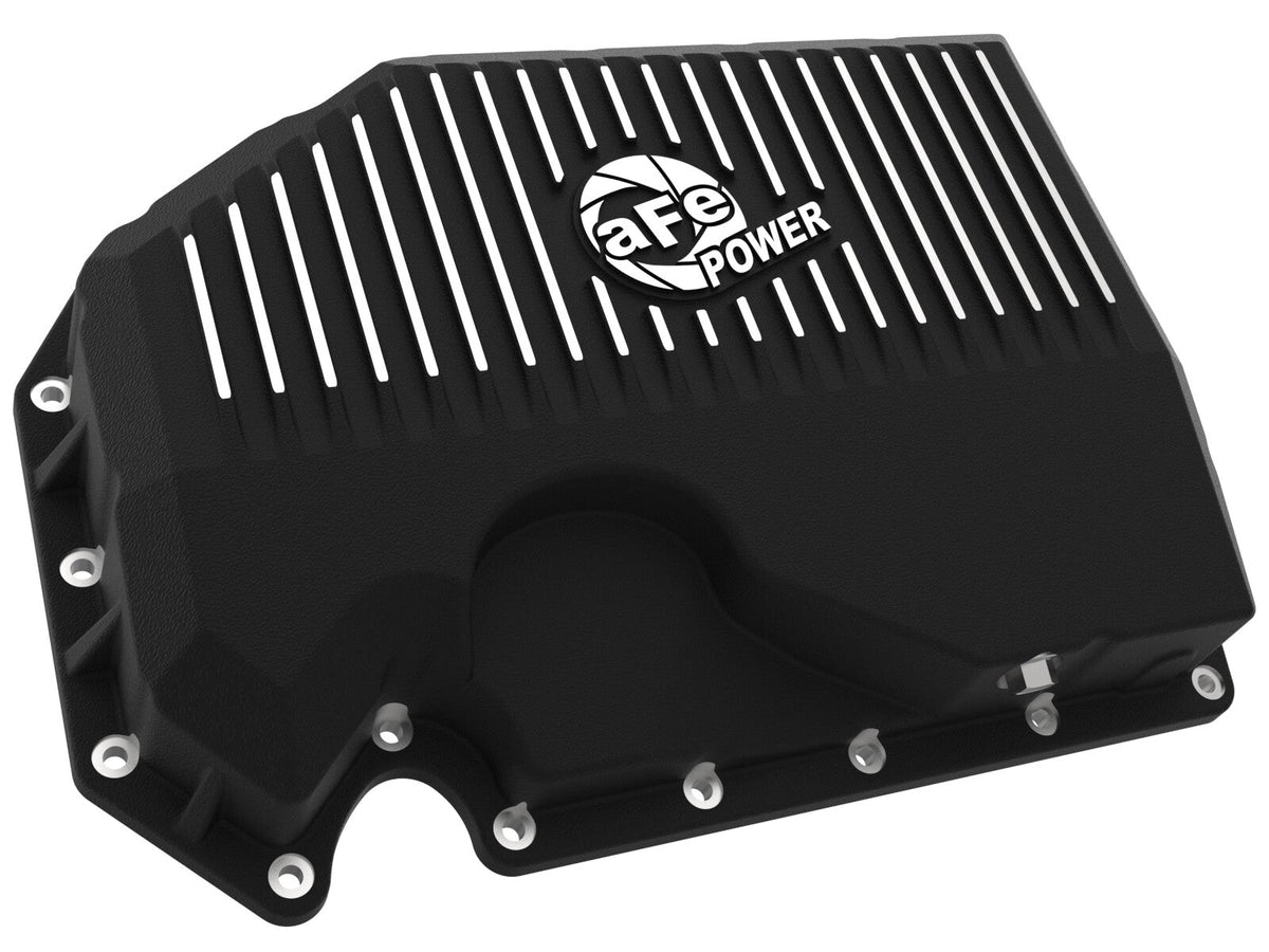 Pro Series Engine Oil Pan Black w/ Machined Fins VW Cars 05-21 L4-1.8/2.0L aFe Power aFe Power