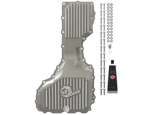 Street Series Engine Oil Pan Raw w/ Machined Fins GM Diesel Trucks 20-26 V8-6.6L (td) L5P aFe Power