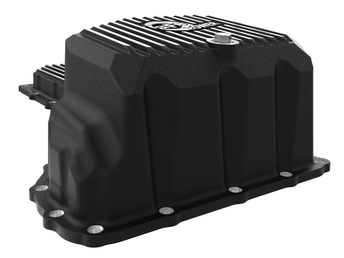 Pro Series Engine Oil Pan Black w/ Machined Fins GM Diesel Trucks 20-26 V8-6.6L (td) L5P aFe Power aFe Power