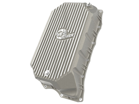 Street Series Transmission Pan Raw w/ Machined Fins GM Diesel Trucks 20-26 V8-6.6L (td) L5P aFe Power aFe Power