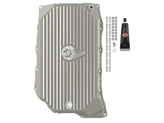 Street Series Transmission Pan Raw w/ Machined Fins GM Diesel Trucks 20-26 V8-6.6L (td) L5P aFe Power