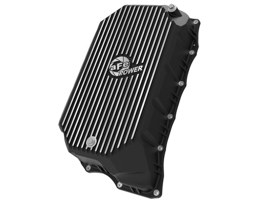 Pro Series Transmission Pan Black w/ Machined Fins GM Diesel Trucks 20-26 V8-6.6L (td) L5P aFe Power aFe Power