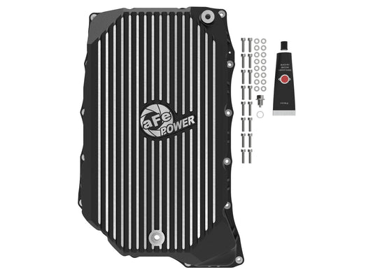 Pro Series Transmission Pan Black w/ Machined Fins GM Diesel Trucks 20-26 V8-6.6L (td) L5P aFe Power