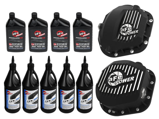 Front & Rear Diff Guard Package w/ Oil Ford F-250/F-350/Excursion 99-16 V8 (td) (Dana 60/Super 60 & Sterling 10.5-12) aFe Power aFe Power