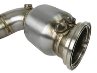 Twisted Steel Downpipe 3 to 2-3/4 Inch 304 Stainless Steel w/ Cat Mini Cooper S (F55/F56/F57) 15-19 L4-2.0L (t) B46 aFe Power aFe Power