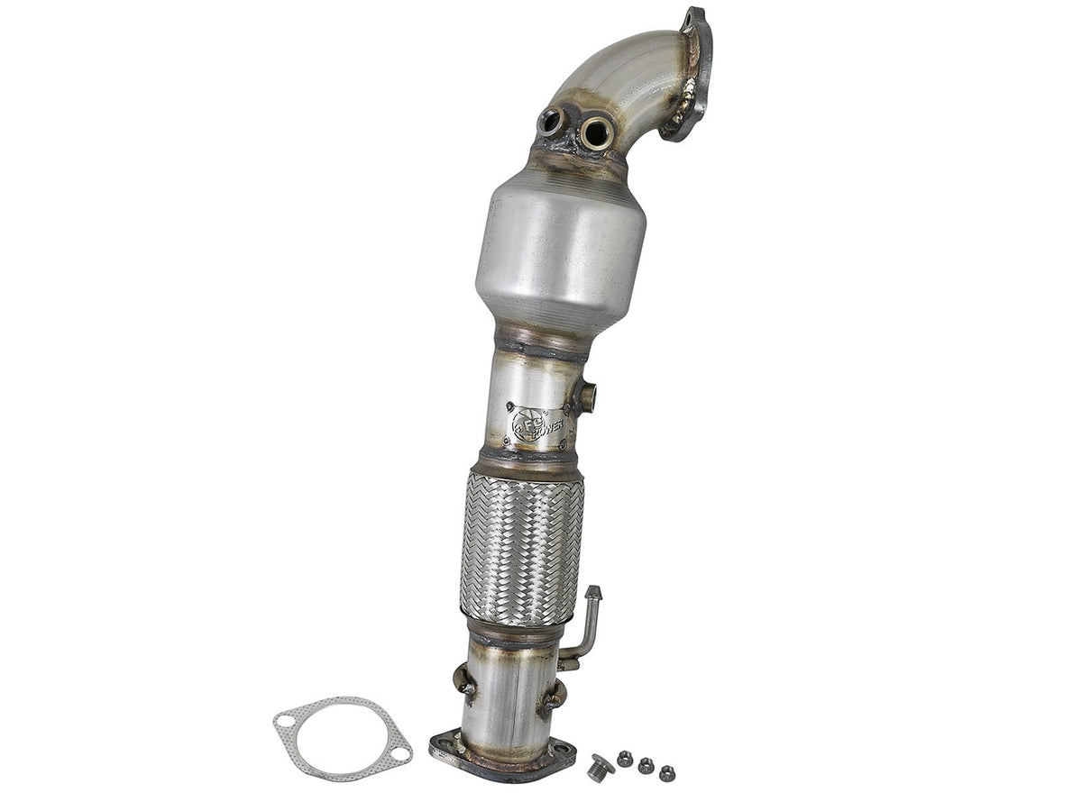 Twisted Steel Downpipe 2-1/2 Inch 304 Stainless Steel w/ Cat Hyundai Elantra 17-19 L4-1.6L (t) aFe Power aFe Power