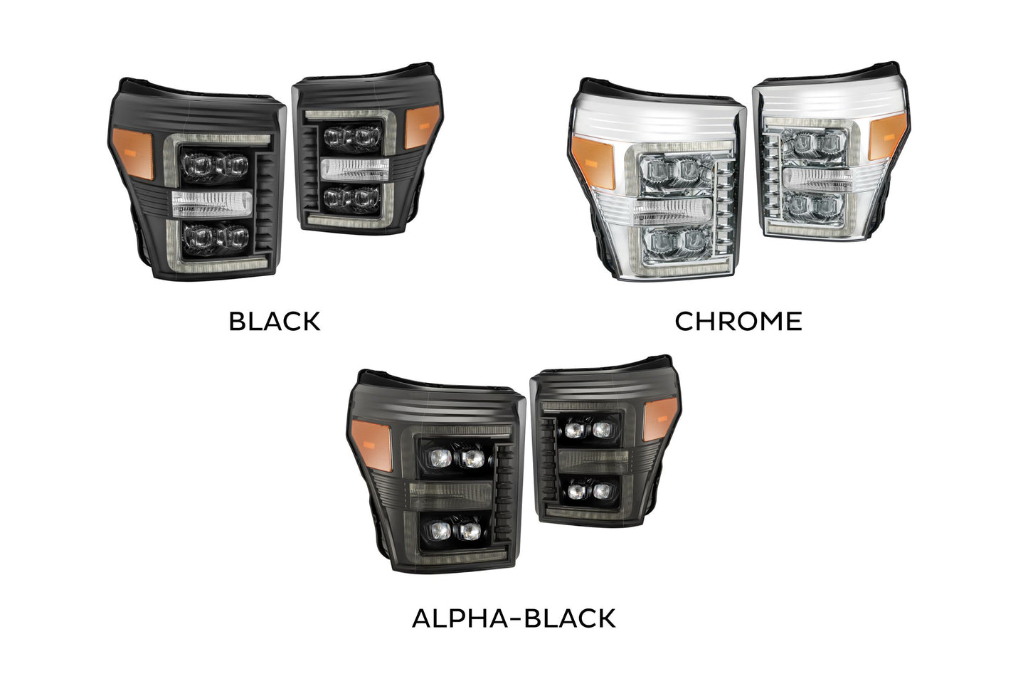 FORD SUPER DUTY (11-16): ALPHAREX NOVA HEADLIGHTS LED Projector Headlights Driven Light Group