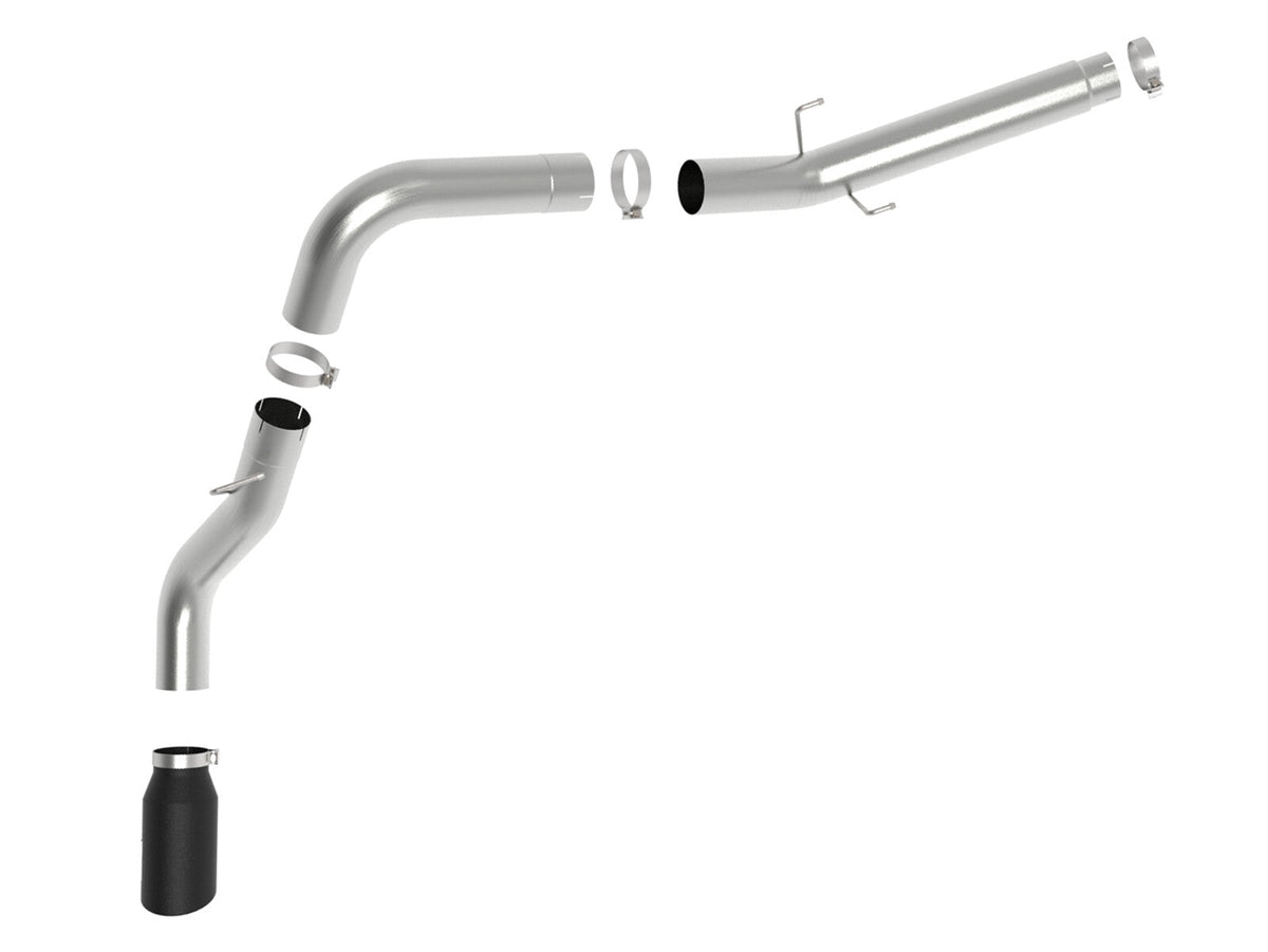 Atlas 5 Inch Aluminized Steel Dpf-Back Exhaust System w/Black Tip Ram Diesel Trucks 19-26 L6-6.7L (td) Crew Cab, Long Bed 8' Box 169 Inch Wheelbase Models aFe Power aFe Power