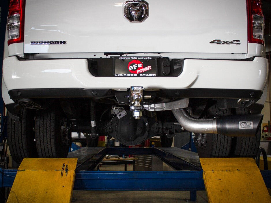 Atlas 5 Inch Aluminized Steel Dpf-Back Exhaust System w/Polished Tip Ram Diesel Trucks 19-26 L6-6.7L (td) Crew Cab Long Bed 8' Box 169 Inch Wheelbase aFe Power aFe Power