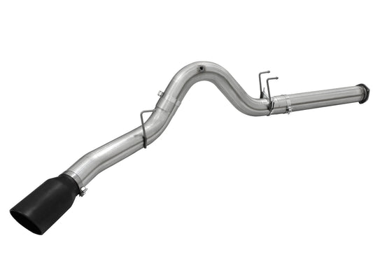 Atlas 5 Inch Aluminized Steel Dpf-Back Exhaust System w/Black Tip Ford Diesel Trucks 15-16 V8-6.7L (td) aFe Power