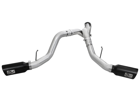 Atlas 4 Inch Aluminized Steel Dpf-Back Exhaust System w/Black Tip Ford Diesel Trucks 11-14 V8-6.7L (td) aFe Power