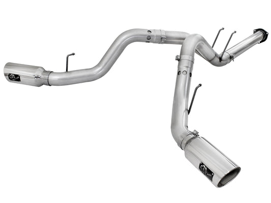 Atlas 4 Inch Aluminized Steel Dpf-Back Exhaust System w/Polished Tip Ford Diesel Trucks 11-14 V8-6.7L (td) aFe Power aFe Power
