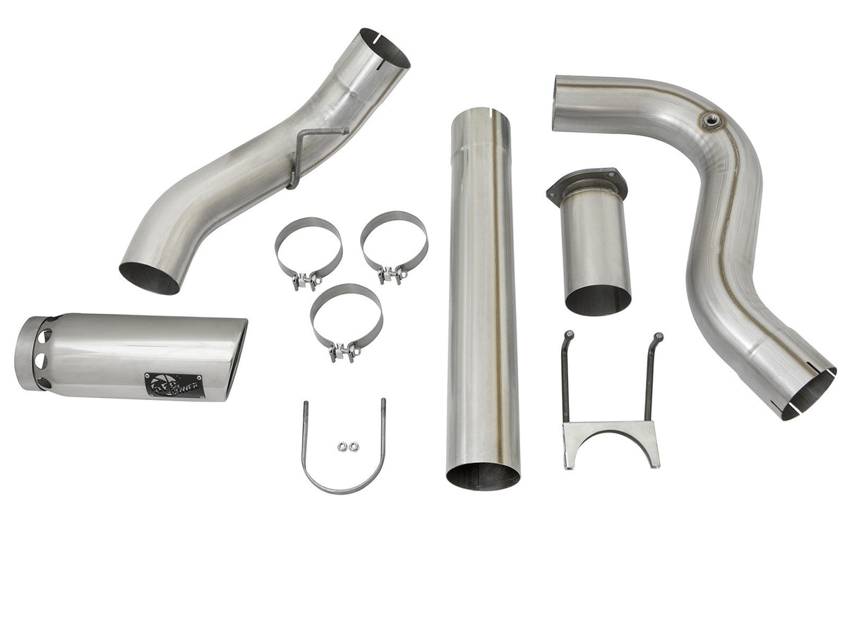 Atlas 5 Inch Aluminized Steel Dpf-Back Exhaust System w/Polished Tip Ford Diesel Trucks 17-26 V8-6.7L (td) aFe Power aFe Power