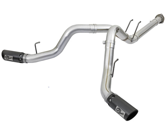 Atlas 4 Inch Aluminized Steel Dpf-Back Exhaust System w/Black Tip Ford Diesel Trucks 17-26 V8-6.7L (td) aFe Power aFe Power