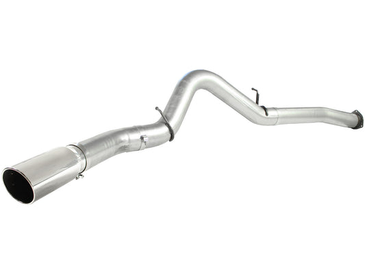 Atlas 5 Inch Aluminized Steel Dpf-Back Exhaust System w/Polished Tip GM Diesel Trucks 07.5-10 V8-6.6L (td) Lmm aFe Power