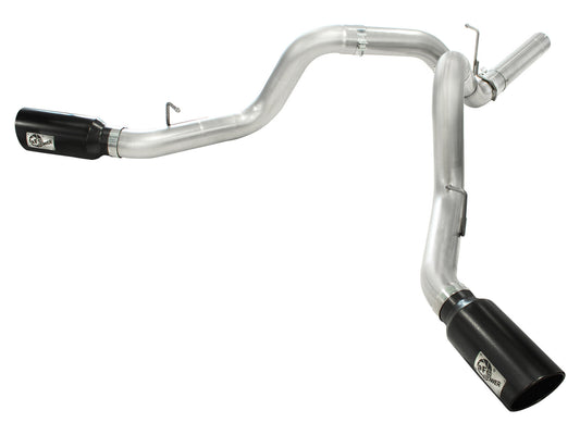 Atlas 4 Inch Aluminized Steel Dpf-Back Exhaust System w/Black Tip GM Diesel Trucks 11-16 V8-6.6L (td) Lml aFe Power aFe Power