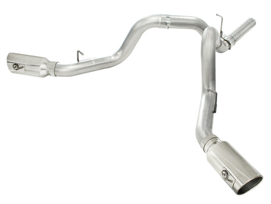 Atlas 4 Inch Aluminized Steel Dpf-Back Exhaust System w/Polished Tip GM Diesel Trucks 11-16 V8-6.6L (td) Lml aFe Power aFe Power