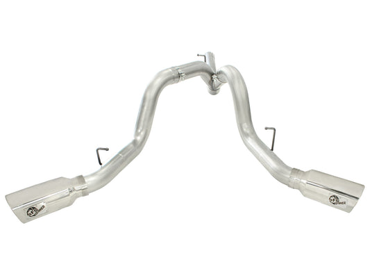 Atlas 4 Inch Aluminized Steel Dpf-Back Exhaust System w/Polished Tip GM Diesel Trucks 11-16 V8-6.6L (td) Lml aFe Power