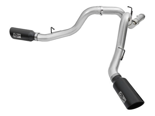 Atlas 4 Inch Aluminized Steel Dpf-Back Exhaust System w/Black Tip GM Diesel Trucks 2016 V8-6.6L (td) Lml aFe Power aFe Power