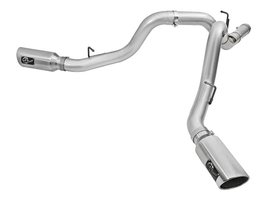 Atlas 4 Inch Aluminized Steel Dpf-Back Exhaust System w/Polished Tip GM Diesel Trucks 2016 V8-6.6L (td) Lml aFe Power aFe Power