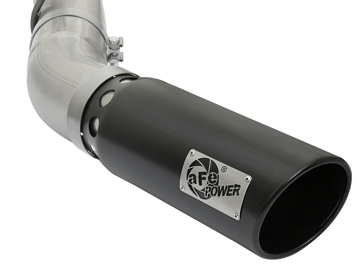Atlas 4 Inch Aluminized Steel Dpf-Back Exhaust System w/Black Tip GM Diesel Trucks 17-19 V8-6.6L (td) L5P aFe Power