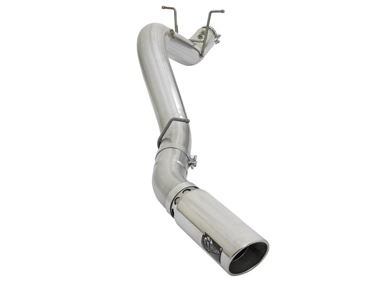 Atlas 4 Inch Aluminized Steel Dpf-Back Exhaust System w/ Polished Tip GM Diesel Trucks 17-19 V8-6.6L (td) L5P Single Rear Exit Position aFe Power aFe Power