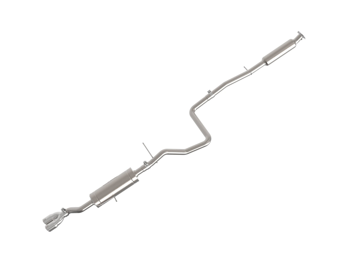 Takeda 2-1/4 Inch 304 Stainless Steel Cat-Back Exhaust System w/ Polished Tip Ford Fiesta (Sedan) 14-19 L4-1.6L aFe Power