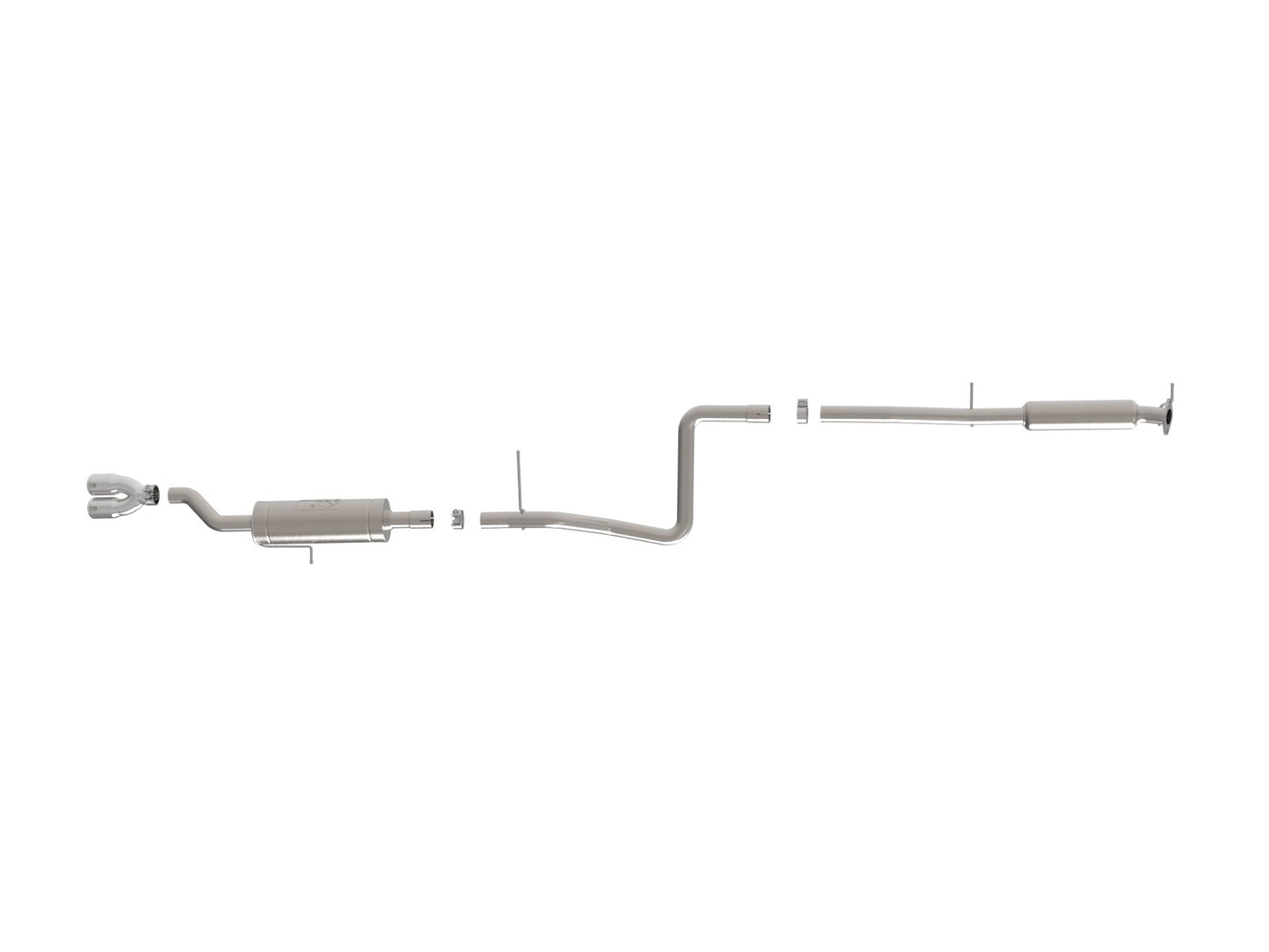 Takeda 2-1/4 Inch 304 Stainless Steel Cat-Back Exhaust System w/ Polished Tip Ford Fiesta (Sedan) 14-19 L4-1.6L aFe Power