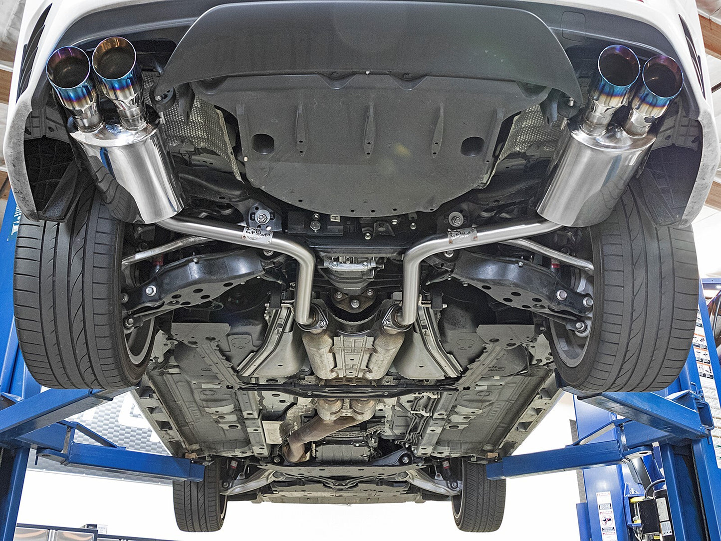 Takeda 2 Inch 304 Stainless Steel Axle-Back Exhaust System w/ Blue Flame Tip Lexus RC200t 16-17 /RC300 18-23 L4-2.0L (t)/RC350 15-23 V6-3.5L aFe Power