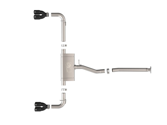 Takeda 2-1/2 Inch 304 Stainless Steel Cat-Back Exhaust System w/ Black Tip Lexus NX250 22-25 L4-2.5L aFe Power