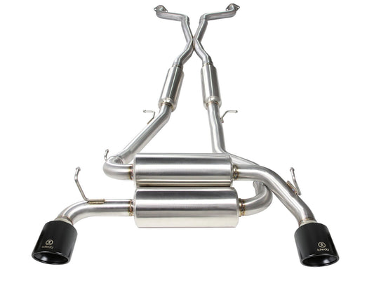Takeda 2-1/2 Inch 304 Stainless Steel Cat-Back Exhaust System w/ Black Tips Infiniti G37 08-13/Q60 14-15 V6-3.7L (VQ37VHR) aFe Power