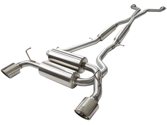 Takeda 2-1/2 Inch 304 Stainless Steel Cat-Back Exhaust System w/ Polished Tips Infiniti G37 08-13/Q60 14-15 V6-3.7L (VQ37VHR) aFe Power